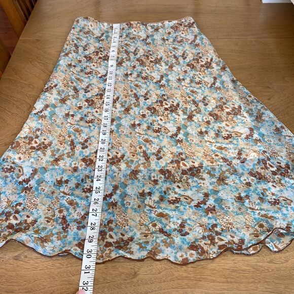 Vintage 90's Le Belle Floral Midi Skirt Size 11 - Picture 7 of 9